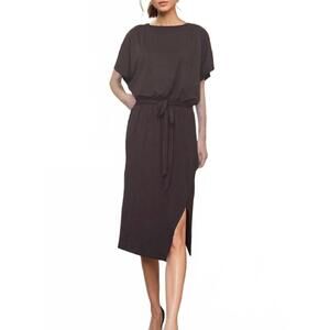 NEW VAVA harper waist tie midi dress in chocolate